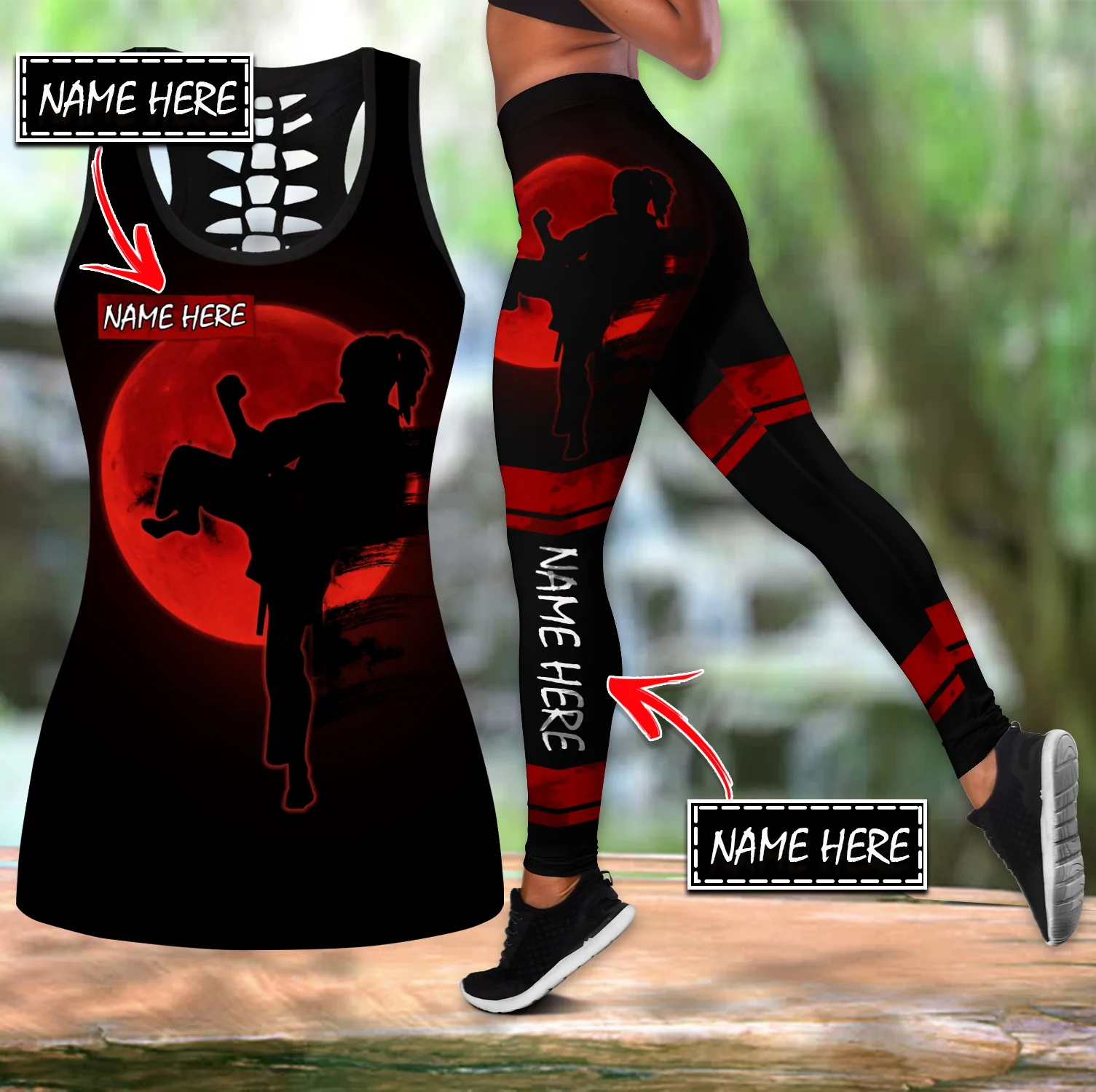 Yoga Fitness Name - Sesuaikan Nama Karate 3D Dicetak Hollow