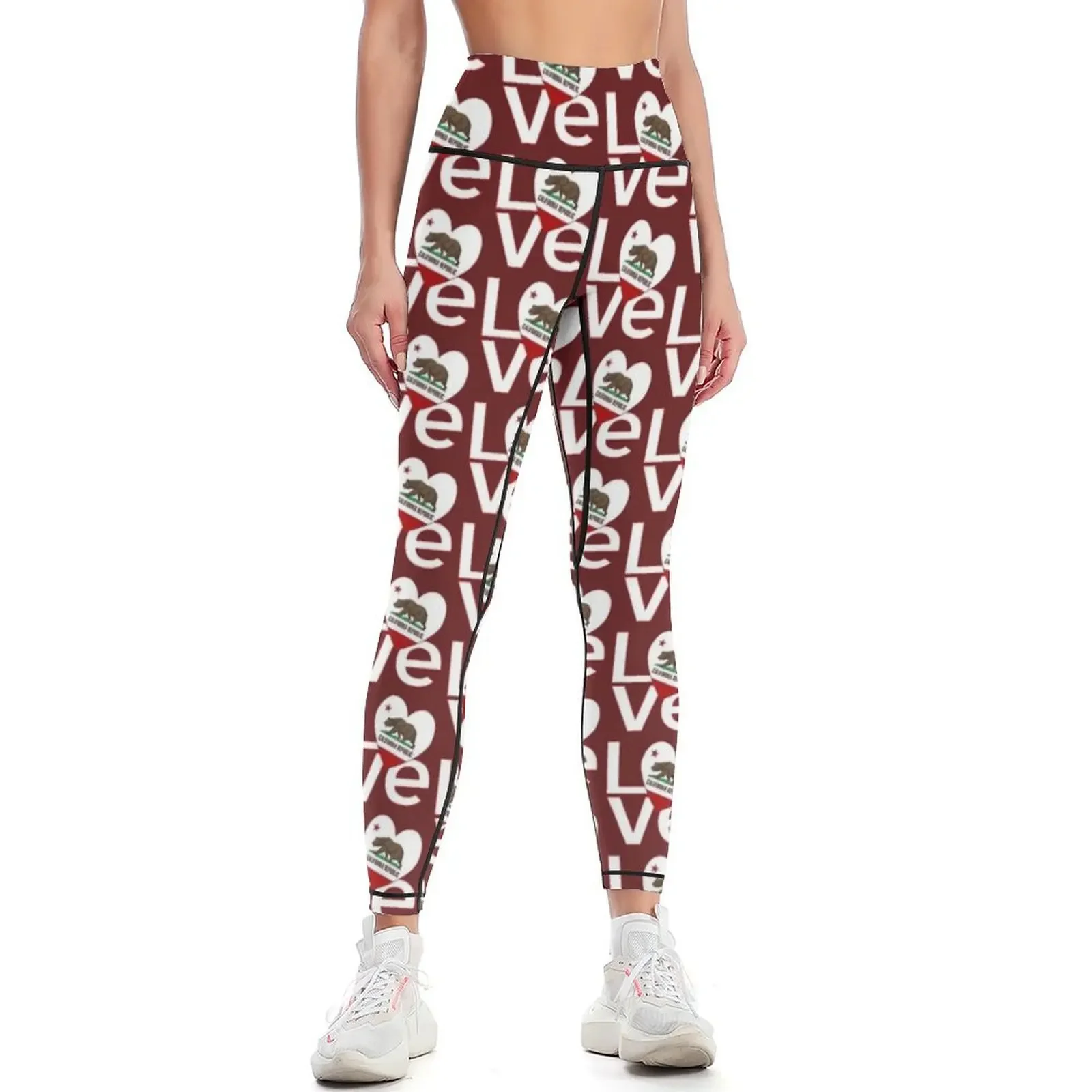 Yoga Fitness California - Legging California LOVE Merah Putih Celana