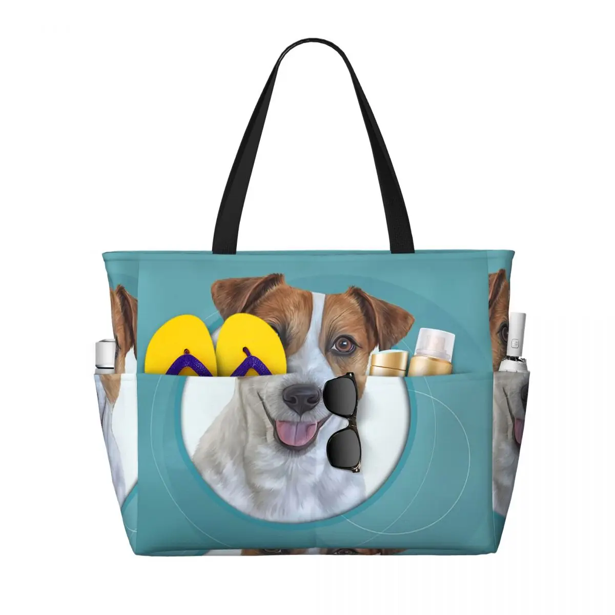 Tas Tote Pantai Gambar Anjing  - Yoga Fitness Drawing ulasan dan harga