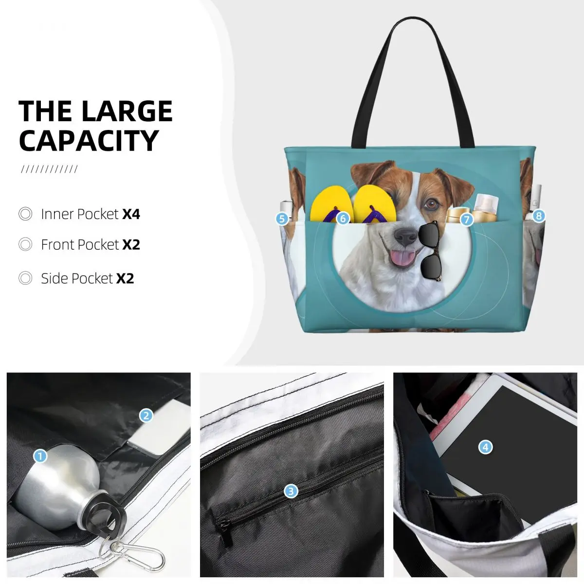 Tas Tote Pantai Gambar Anjing  - Yoga Fitness Drawing ulasan dan harga