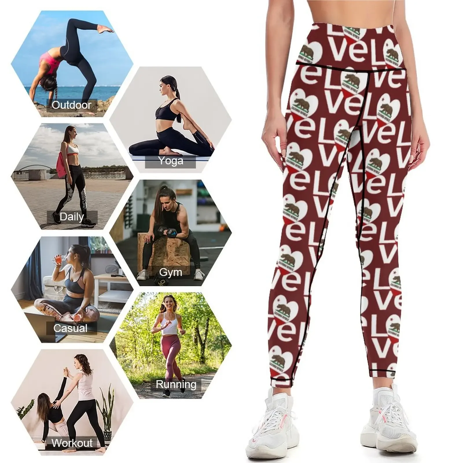 Legging California LOVE Merah  - Yoga Fitness California ulasan dan harga