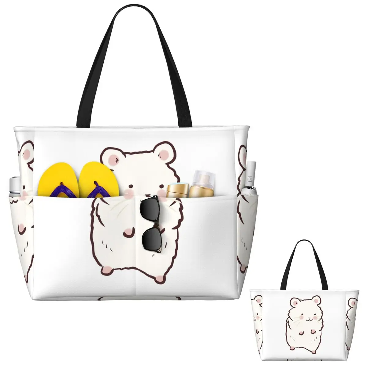 Tas Tote Pantai Gambar Hamster - Yoga Fitness Drawing ulasan dan harga