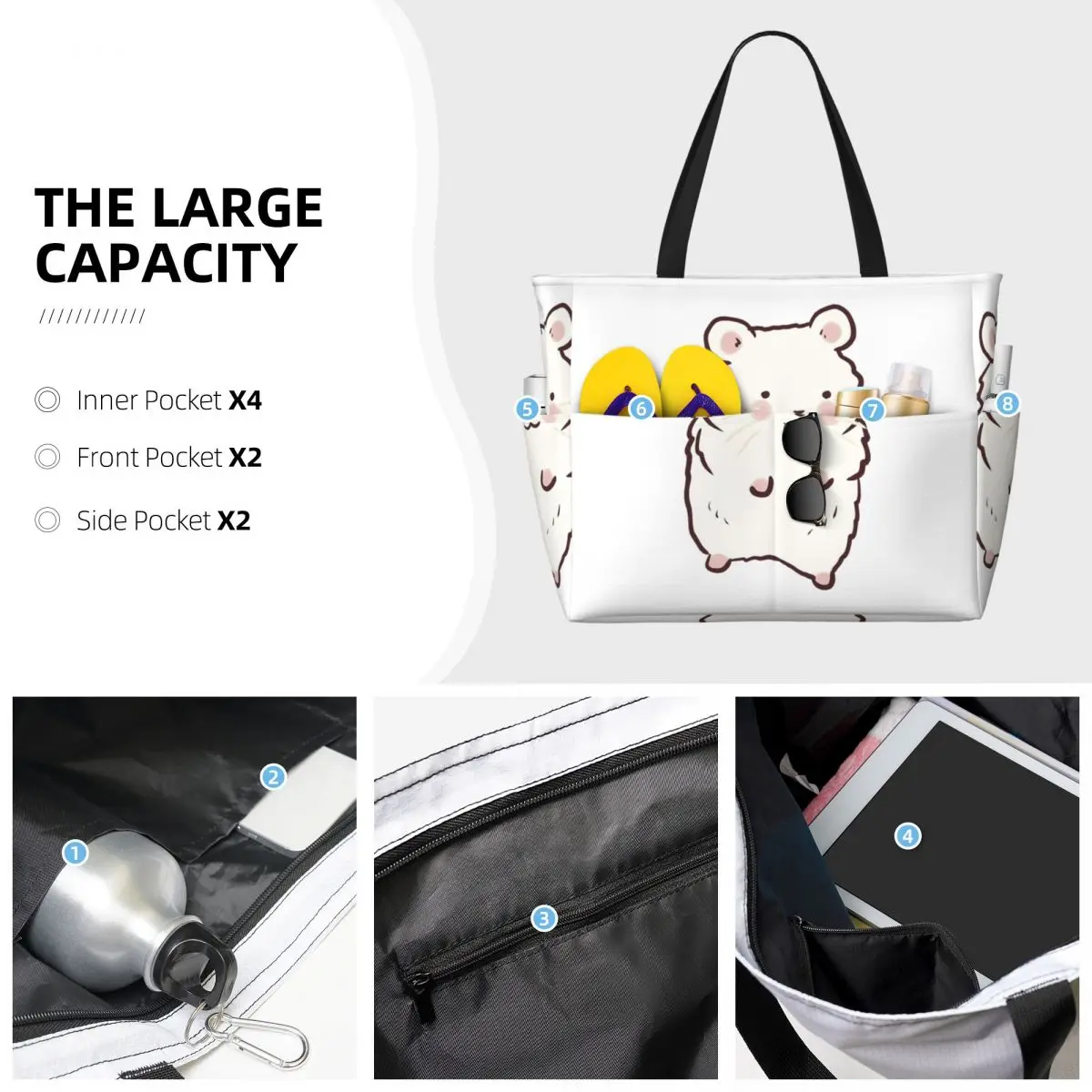 Tas Tote Pantai Gambar Hamster - Yoga Fitness Drawing ulasan dan harga