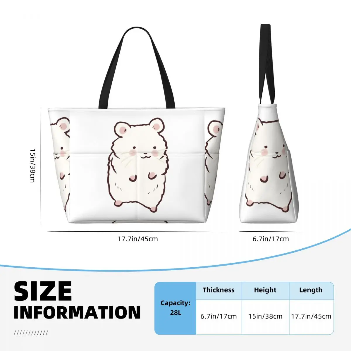 Tas Tote Pantai Gambar Hamster - Yoga Fitness Drawing ulasan dan harga