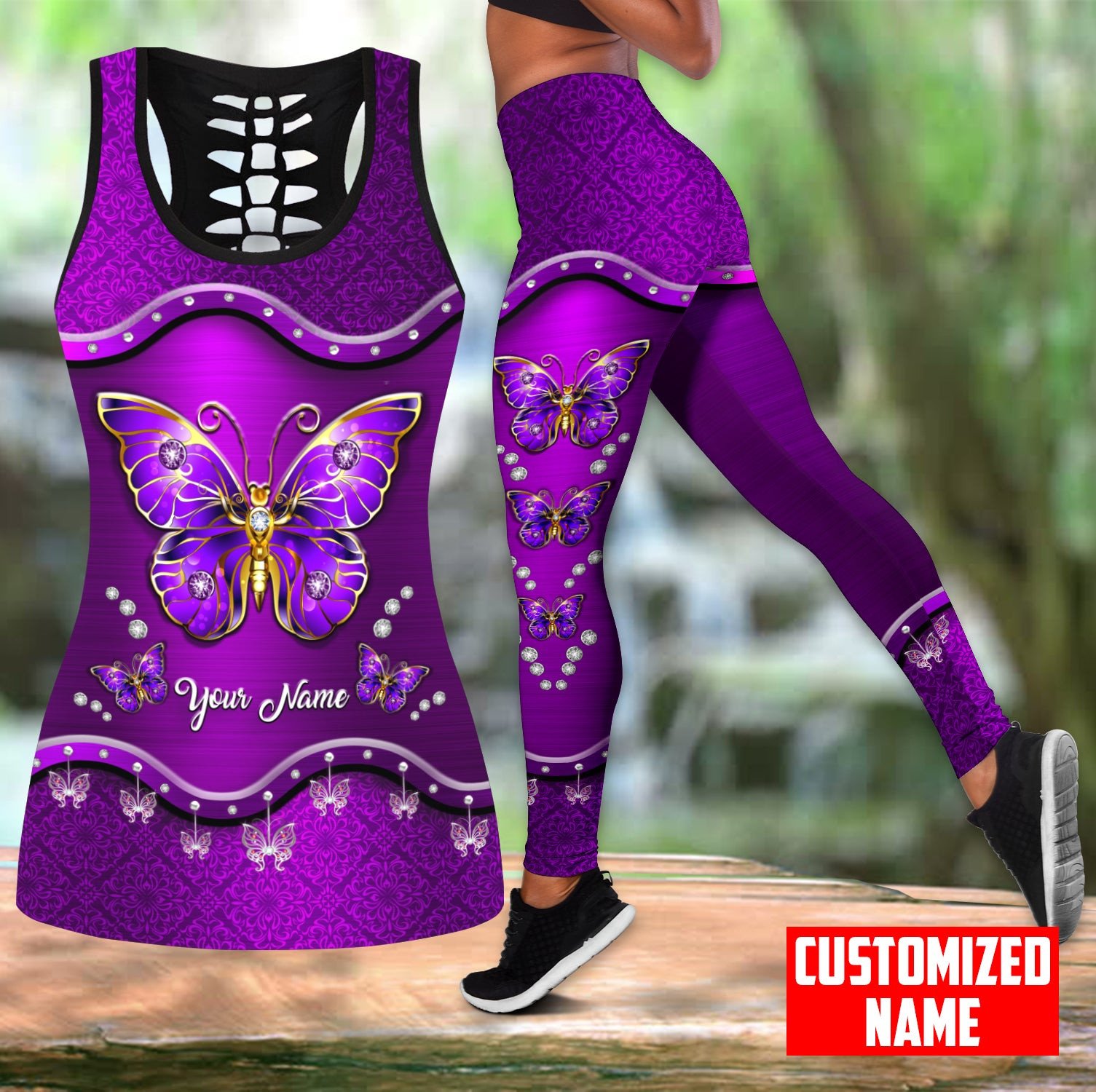 Set Tank Top dan Legging Beron - Yoga Fitness Name ulasan dan harga