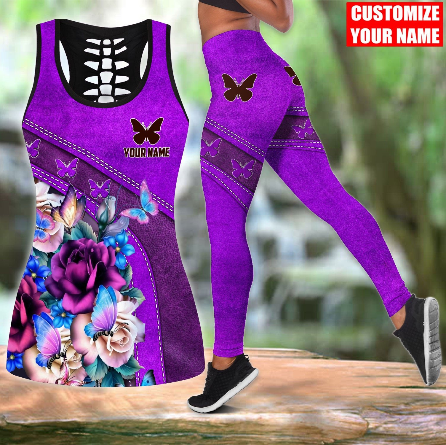 Set Tank Top dan Legging Beron - Yoga Fitness Name ulasan dan harga