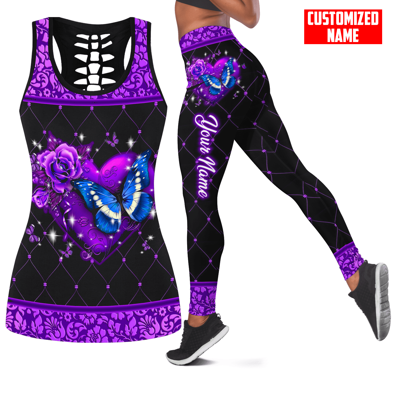 Set Tank Top dan Legging Beron - Yoga Fitness Name ulasan dan harga